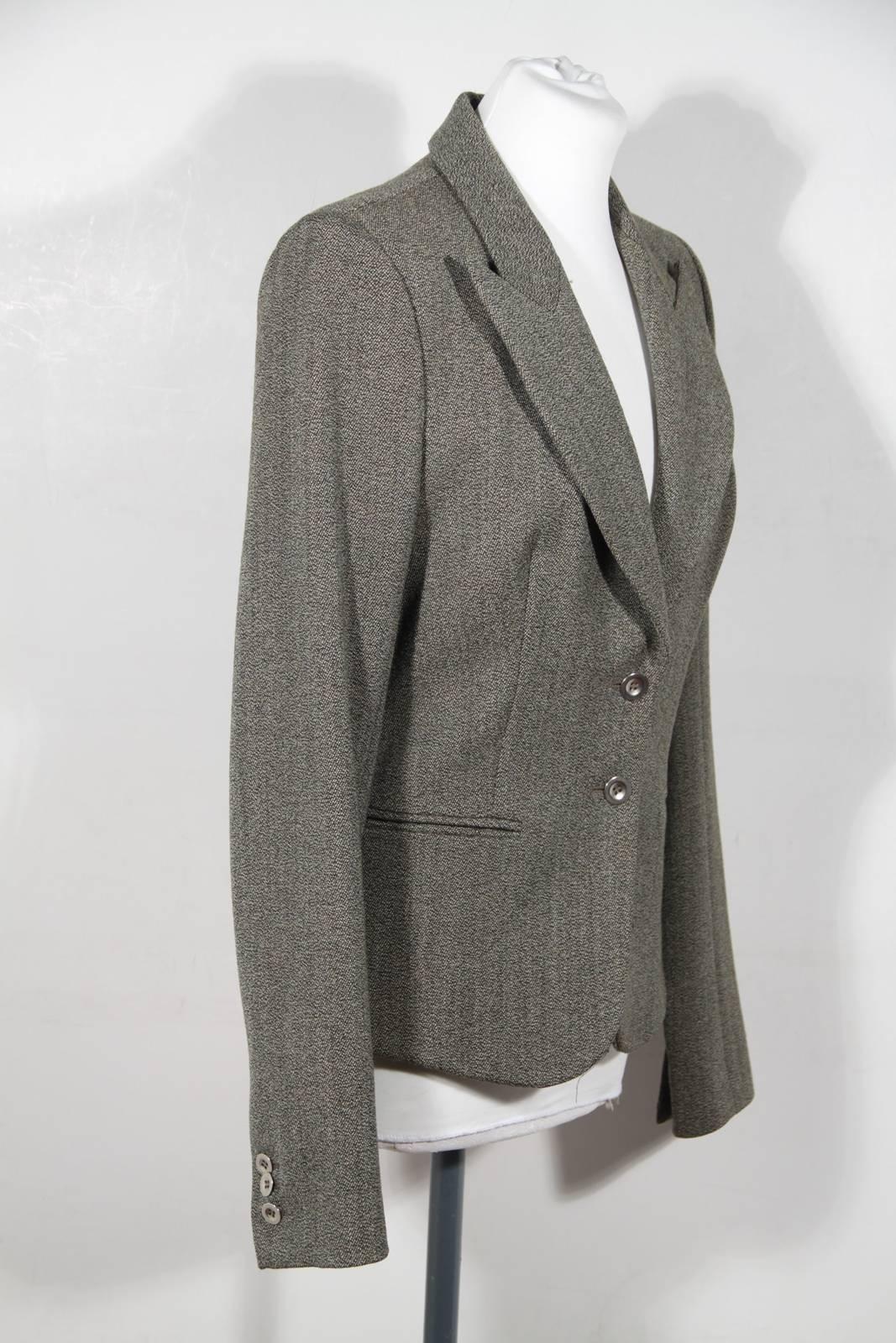 BALENCIAGA Gray Fleece Wool BLAZER Jacket Sz 38 IT 1