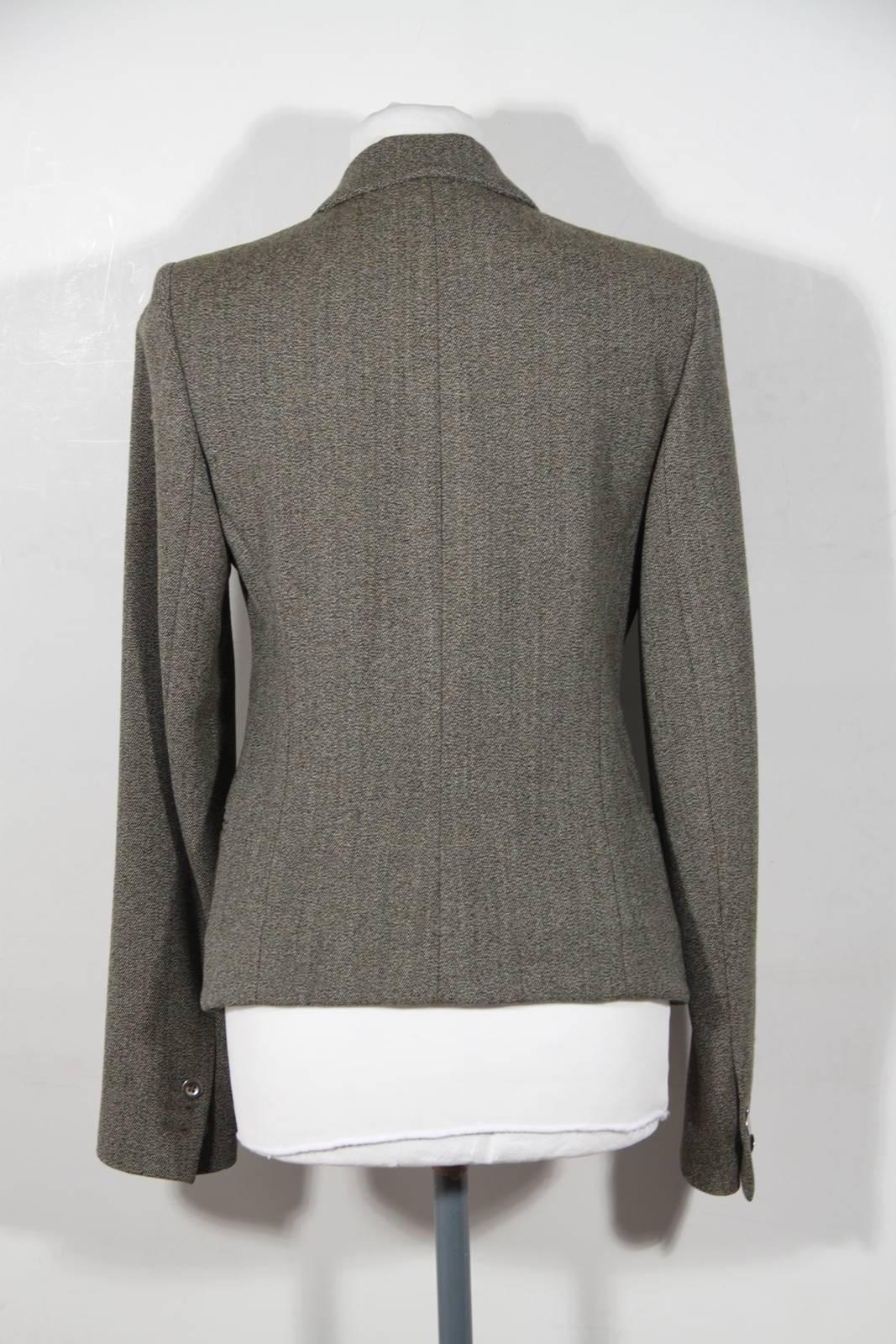 BALENCIAGA Gray Fleece Wool BLAZER Jacket Sz 38 IT 2