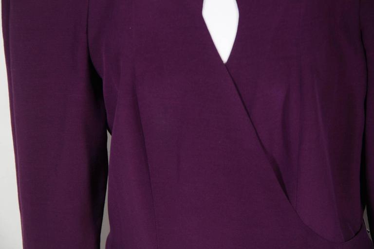 THIERRY MUGLER ACTIVE VINTAGE Purple Wool Blend WRAP DRESS Sz 44 For ...