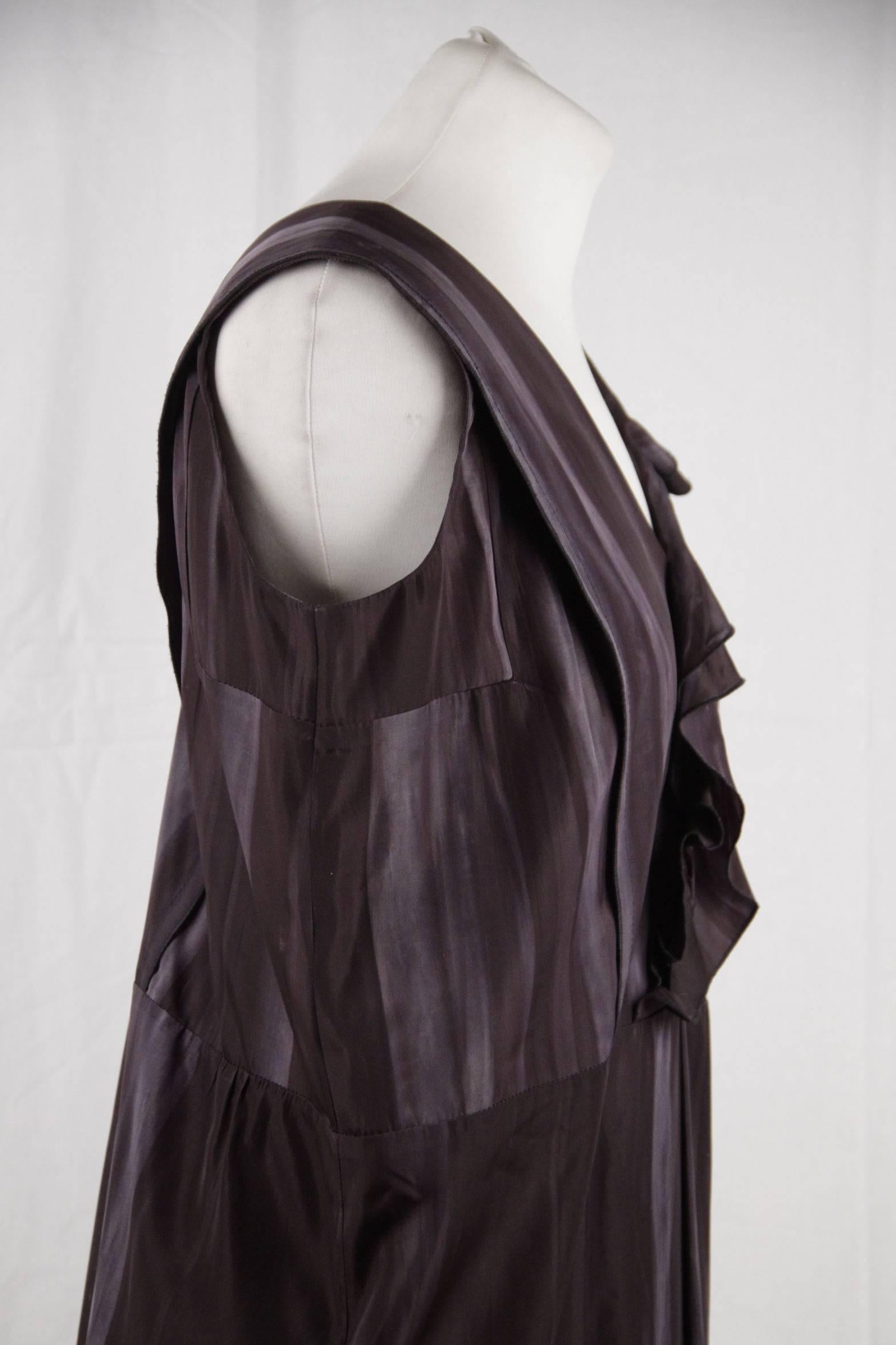  MARNI Silky Dye Pattern SLEEVELESS DRESS w/ FRILLS SIZE 40 In Good Condition In Rome, Rome