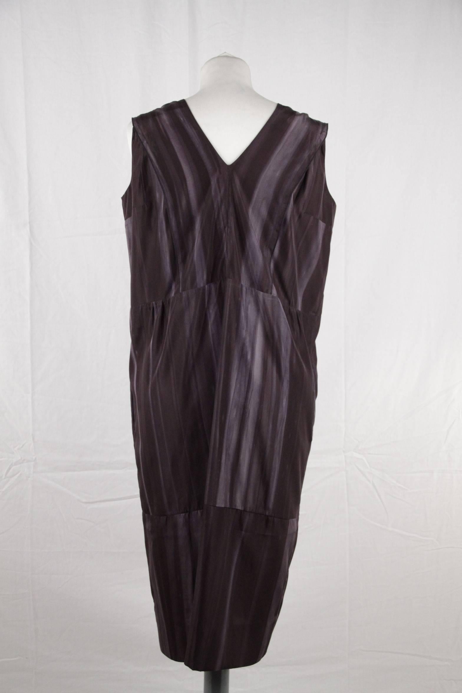 Women's  MARNI Silky Dye Pattern SLEEVELESS DRESS w/ FRILLS SIZE 40