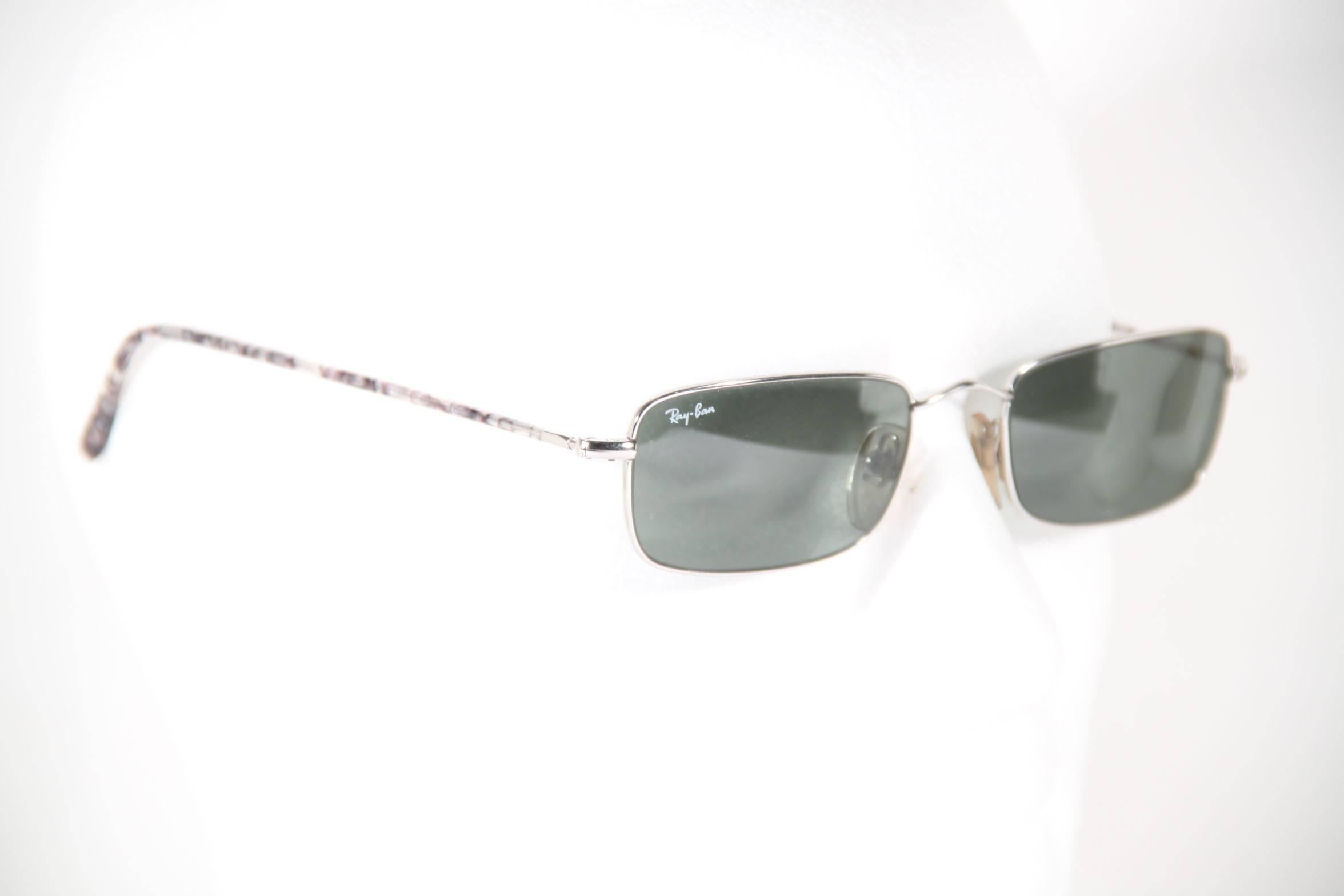 Women's or Men's RAY-BAN B&L MINT MENS Sunglasses W2653 Silver/Green EYEWEAR w/CASE