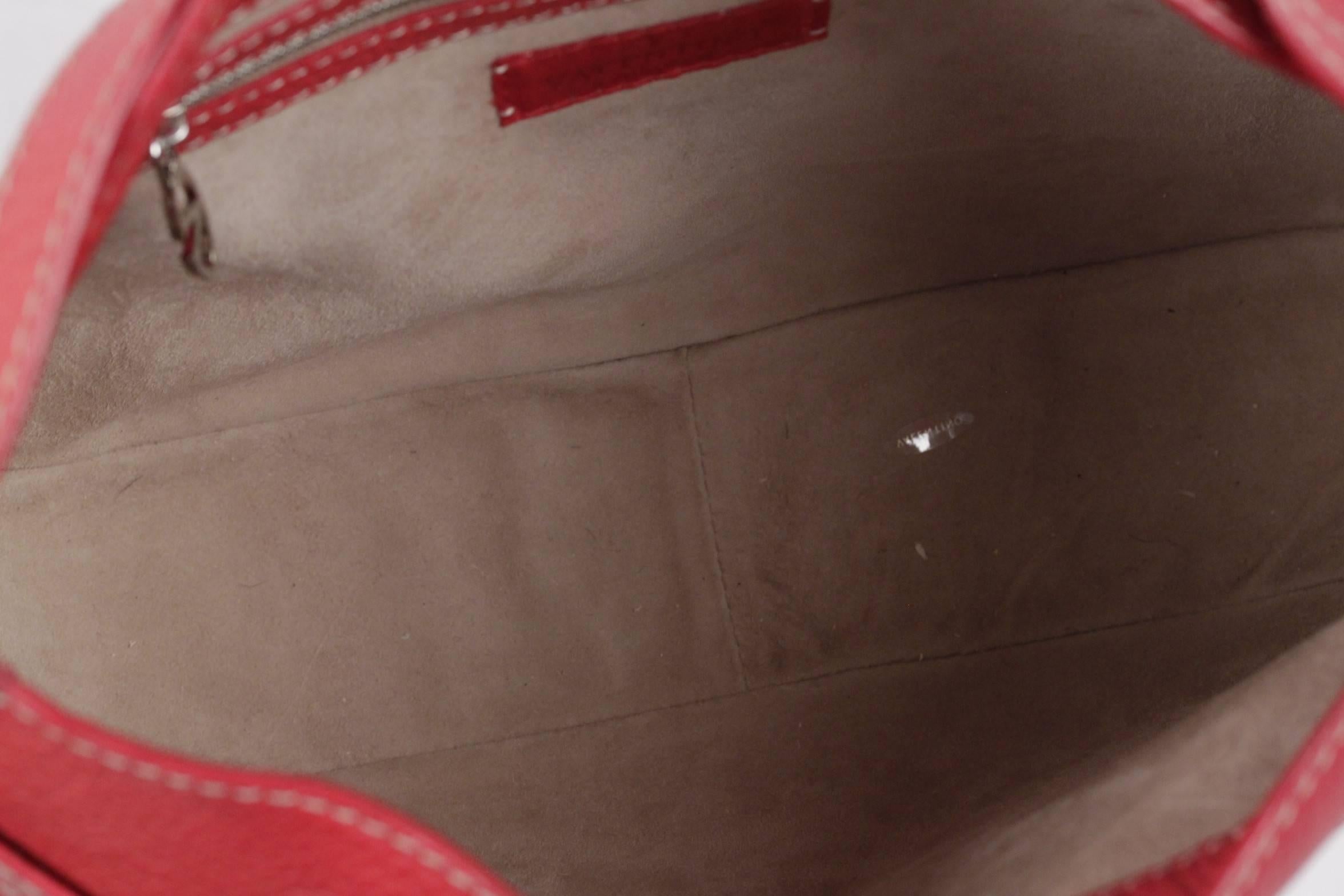 VALENTINO GARAVANI Red Leather SHOULDER BAG Handbag w/ FRONT POCKETS 3