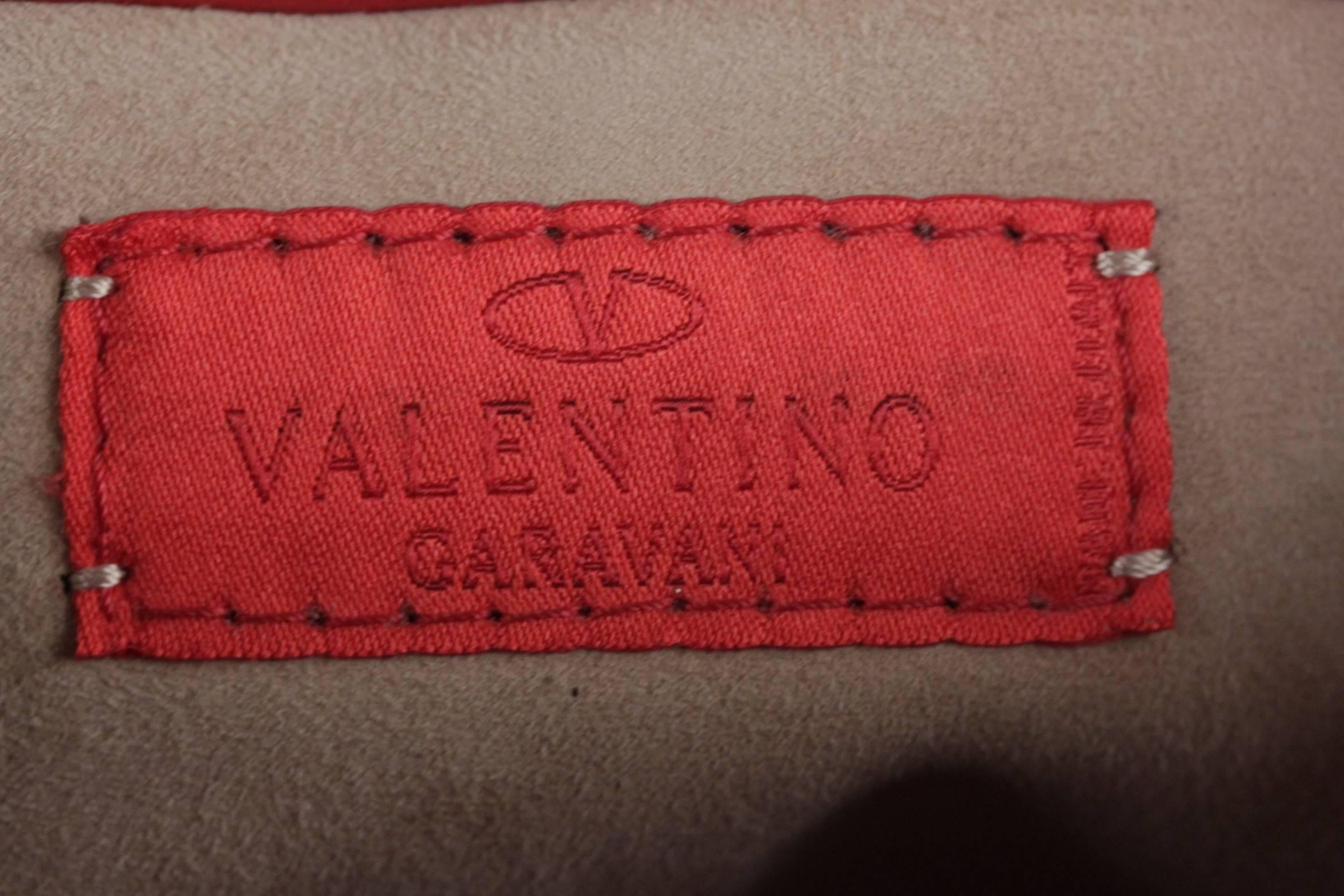 VALENTINO GARAVANI Red Leather SHOULDER BAG Handbag w/ FRONT POCKETS 4