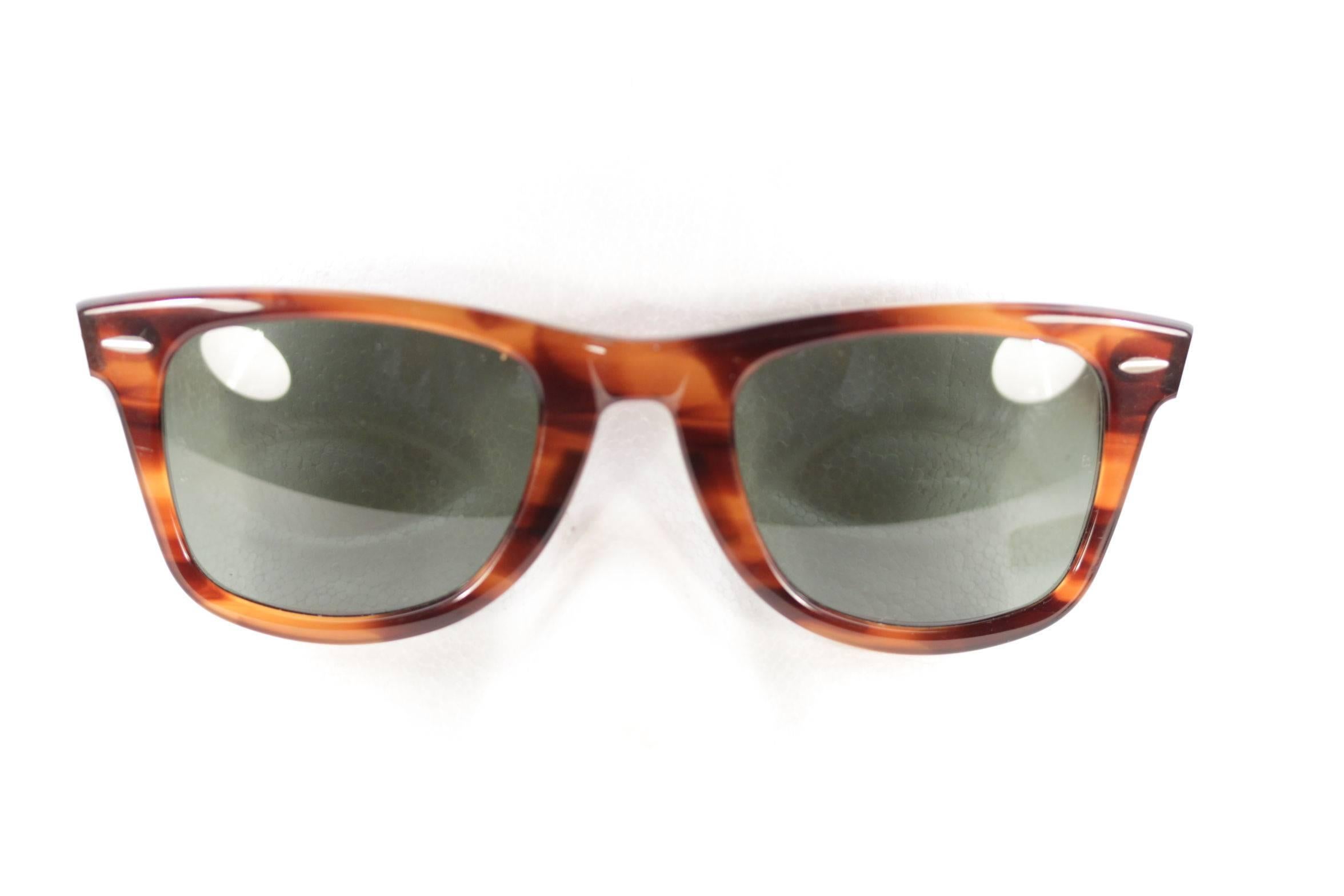 Women's or Men's RAY-BAN B&L BAUSCH & LOMB U.S.A. vintage WAYFARER brown 50/24 L2053 sunglasses