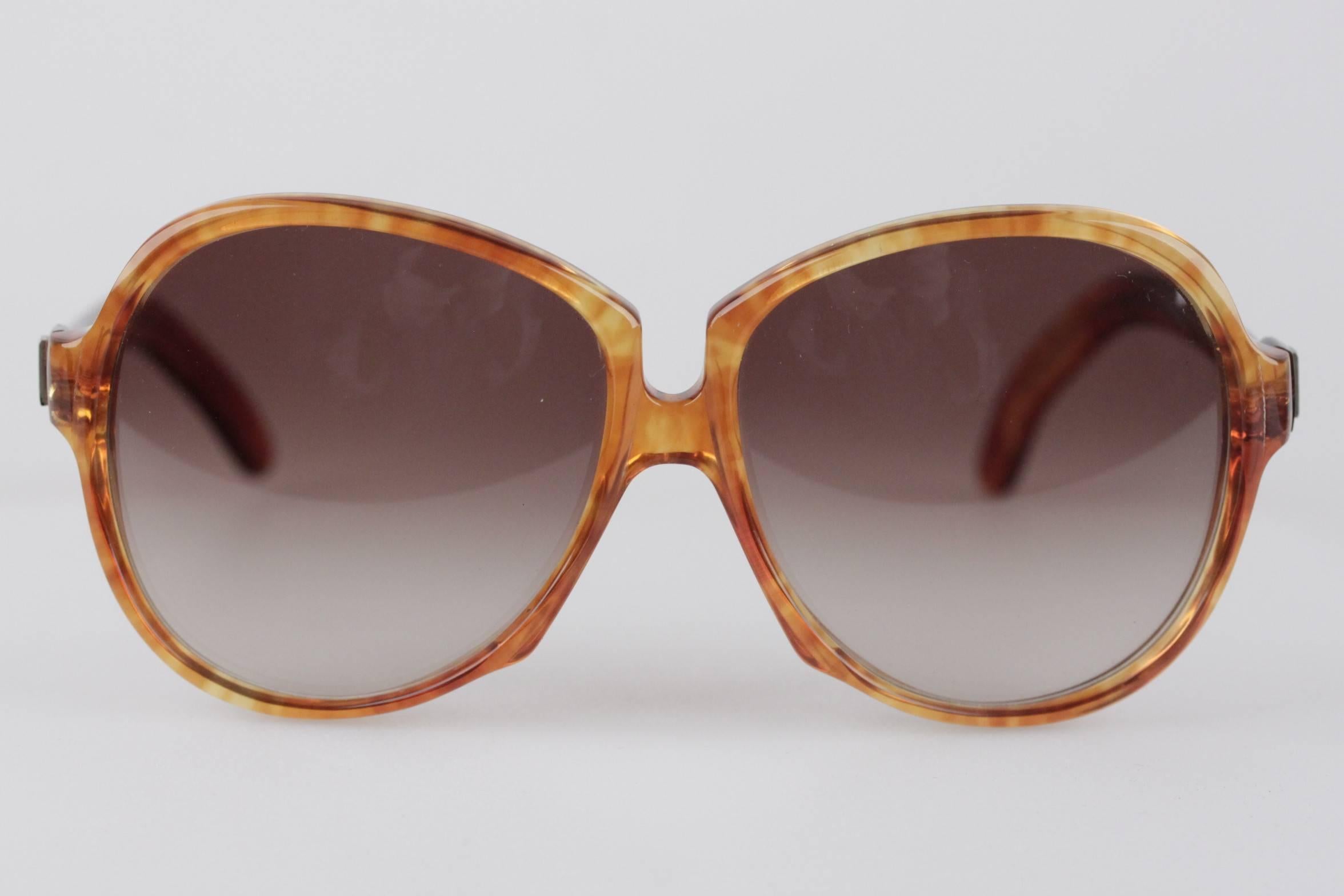 YVES SAINT LAURENT Vintage MINT Orange GAUDE 58/17 Oversized SUNGLASSES In New Condition In Rome, Rome