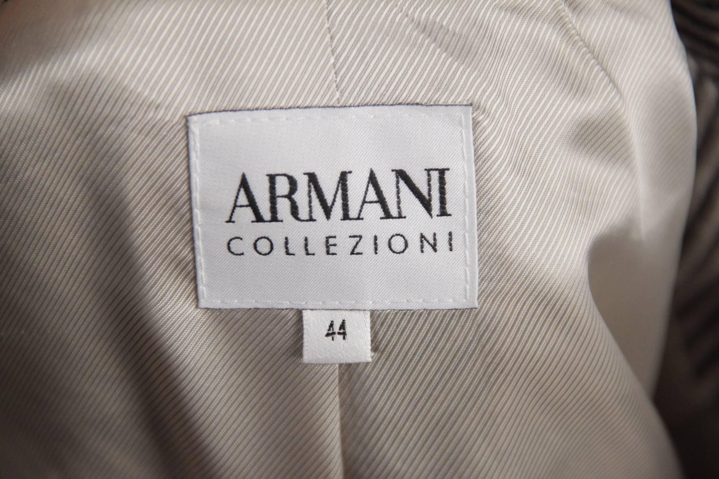 ARMANI COLLEZIONI Striped Wool and Cashmere BLAZER Jacket SIZE 44 For Sale  at 1stDibs