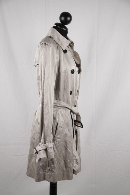 BURBERRY Beige Washed Viscose Satin TRENCH COAT Double Breasted w/ BELT 8  at 1stDibs | burberry satin trench coat, viscose trench coat, burberry  single breasted jacket beige
