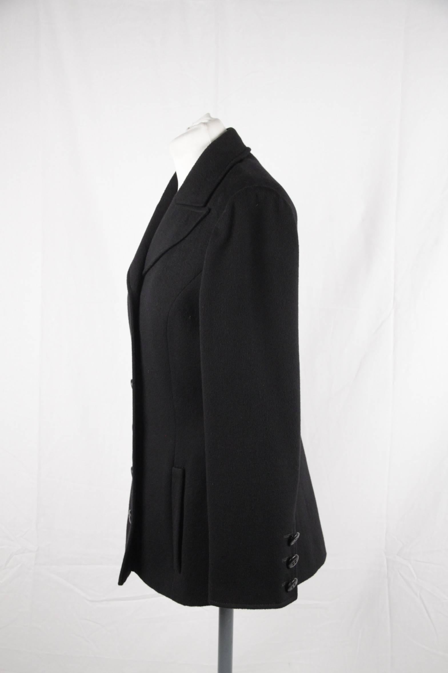 VALENTINO BOUTIQUE Vintage Black Wool BLAZER Jacket SIZE 6 GT In Good Condition In Rome, Rome