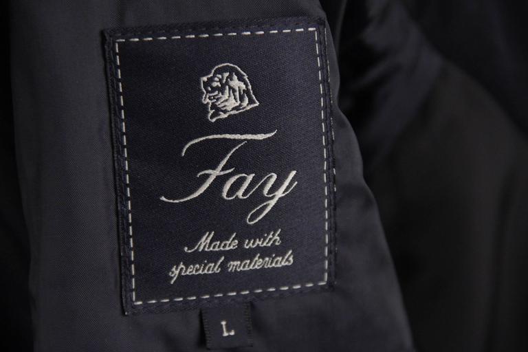 FAY TODS Navy Blue Nylon BOMBER JACKET Padded SIZE L For Sale at 1stDibs