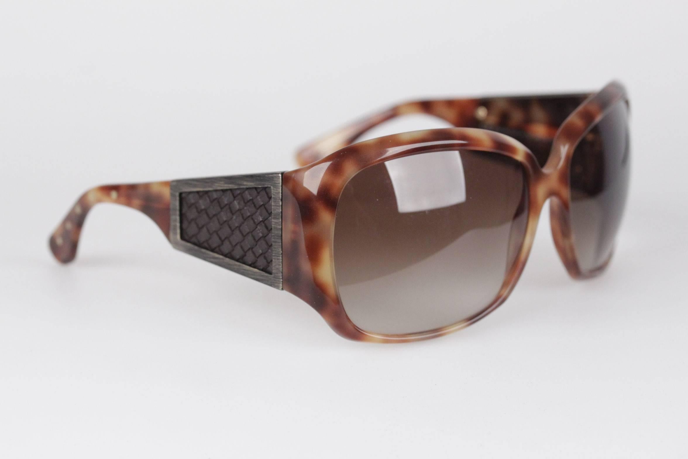 Brown BOTTEGA VENETA brown MINT SUNGLASSES w/ quilted leather inserts BV 73S 60/16 115