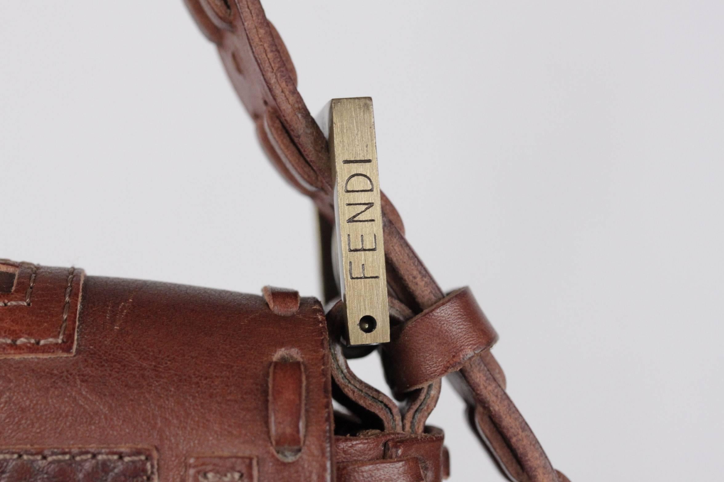 fendi baguette brown leather