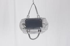 FENDI Gray Grey Suede TO YOU BAG Mini Duffle MIRRORED Handbag