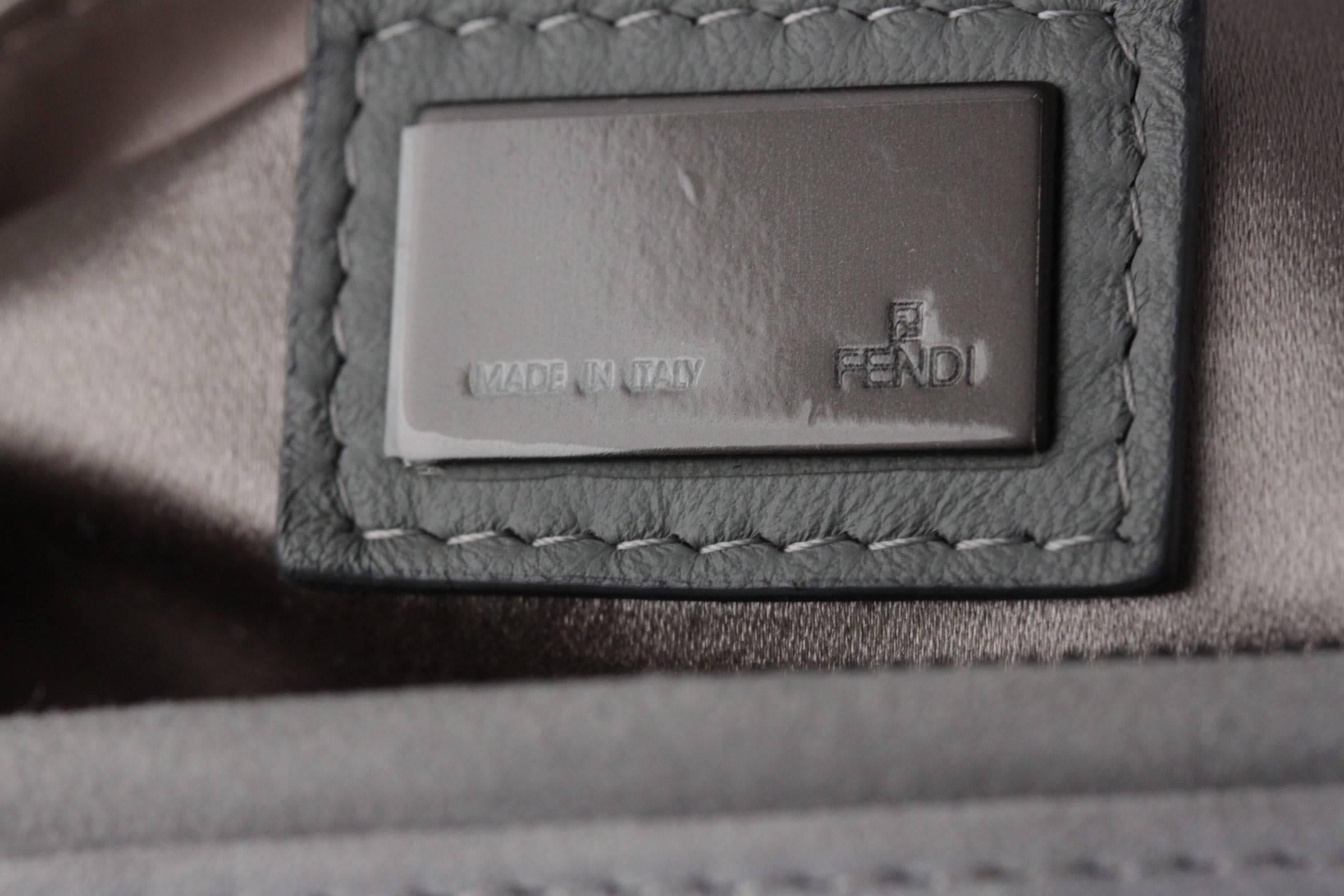 Women's FENDI Gray Grey Suede TO YOU BAG Mini Duffle MIRRORED Handbag