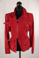 HERMES PARIS Vintage Red Suede BUCKLED JACKET Wrap Style SIZE 40