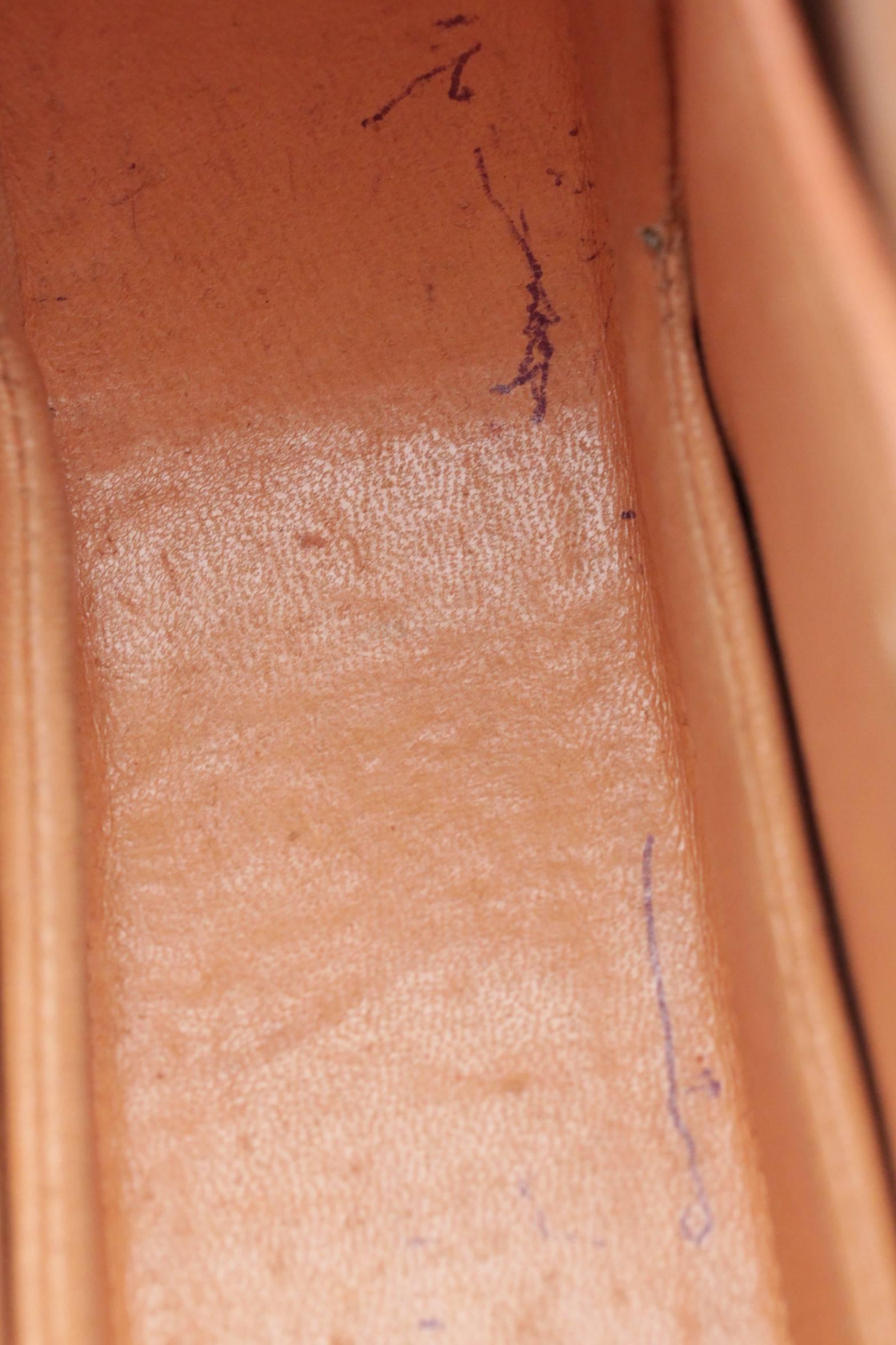 GUCCI Tan Leather BAMBOO BAG Top Handle Handbag PURSE 2