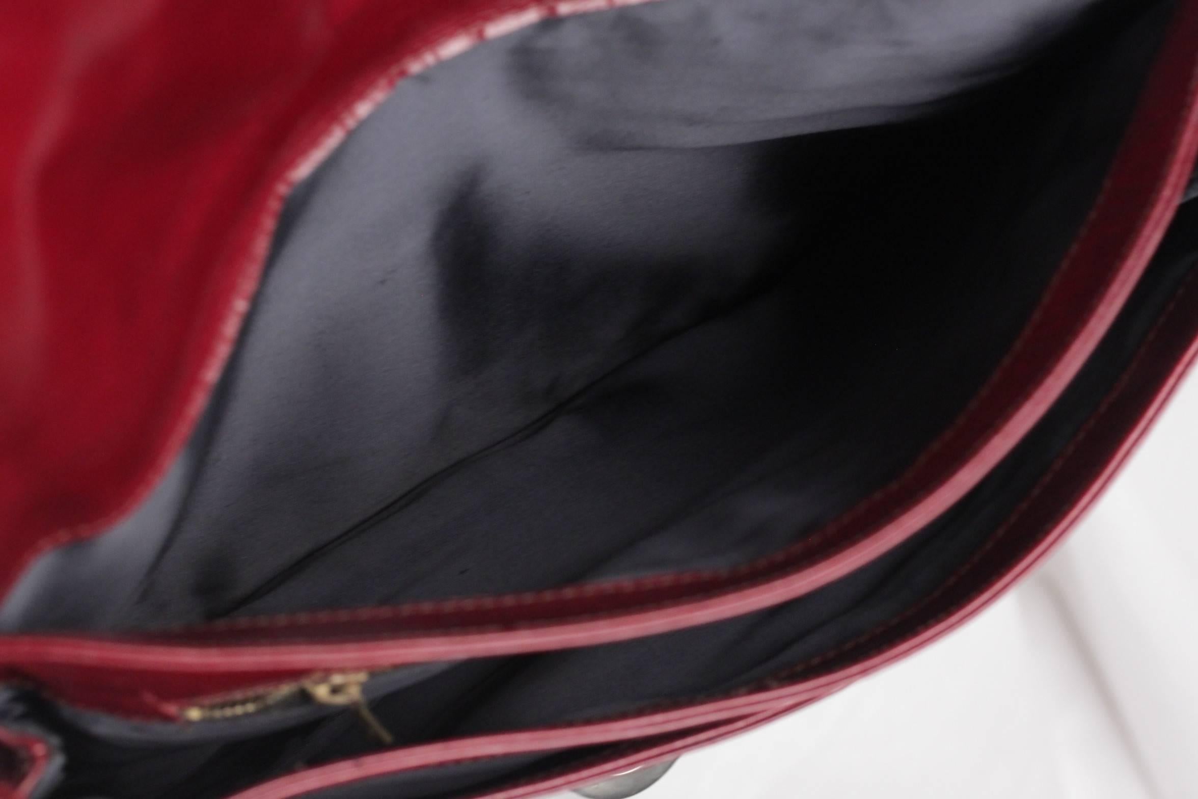 BOTTEGA VENETA Vintage Burgundy Leather FLAP PURSE Shoulder Bag CLUTCH 1