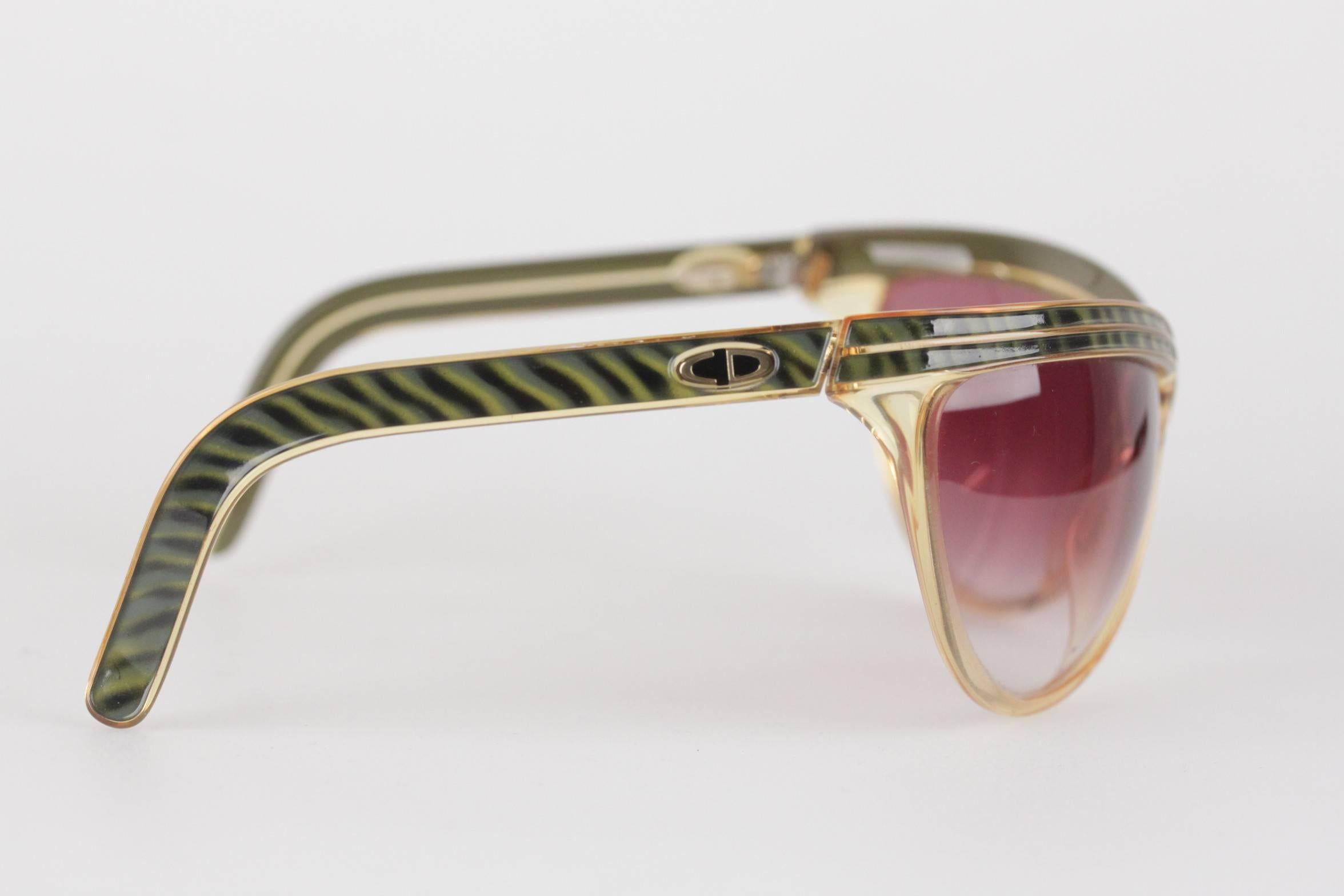 Brown CHRISTIAN DIOR Rare Vintage OVERSIZED OPTYL 2205 60 Wrap DIVA Sunglasses