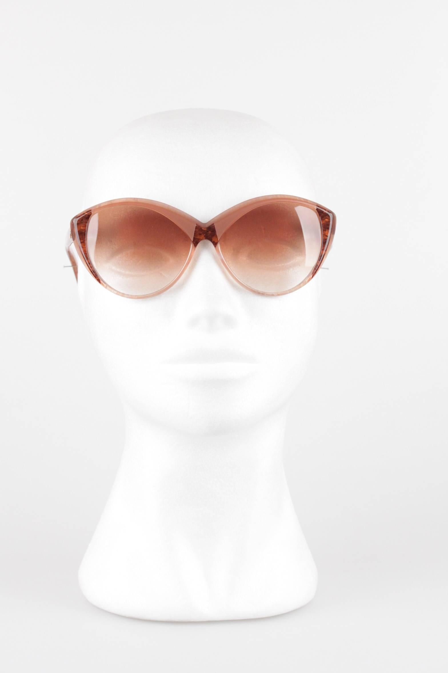 YVES SAINT LAURENT Vintage MINT Cat-Eye Pink MARBLED Sunglasses 8702 P74 4