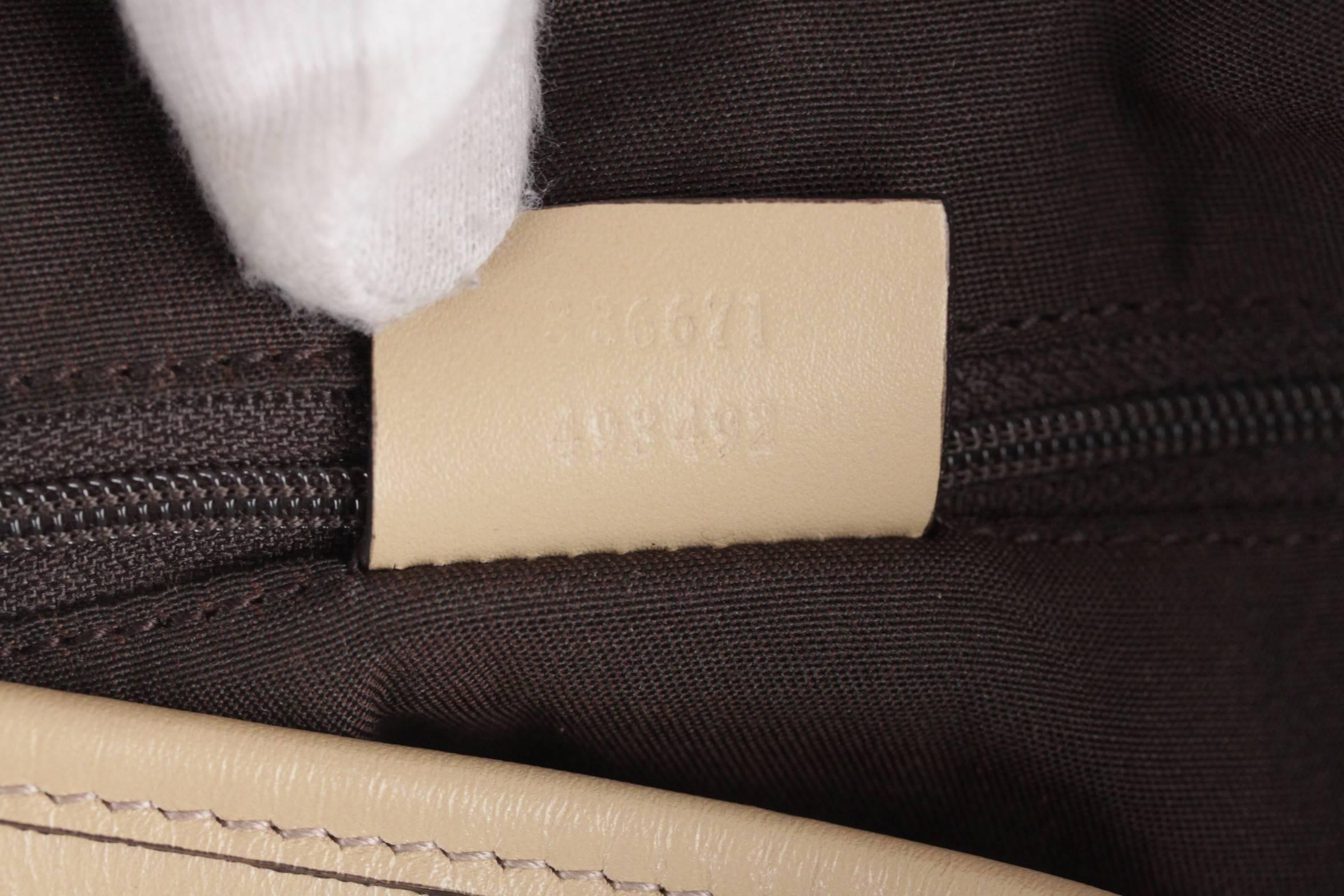 GUCCI Beige Leather SHOPPING BAG Tote Handbag 6