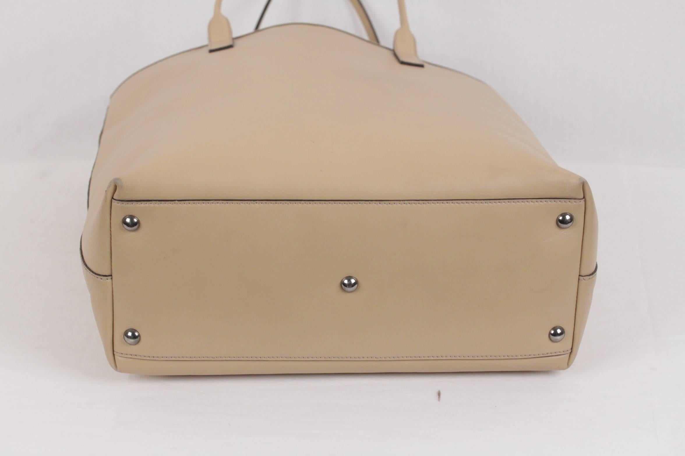 GUCCI Beige Leather SHOPPING BAG Tote Handbag 3