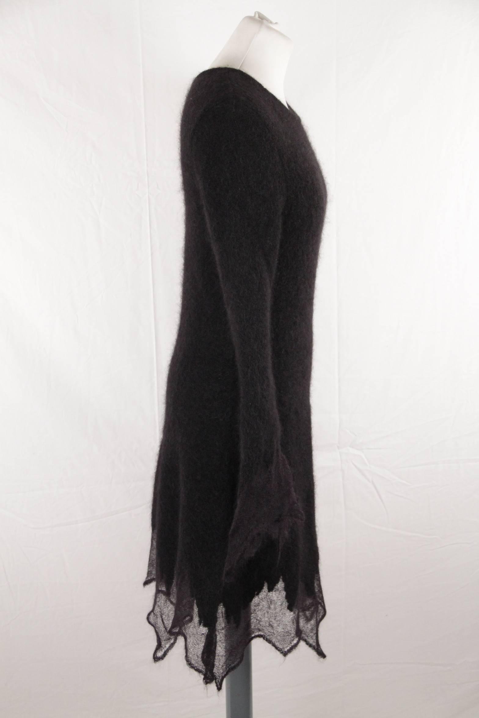CHANEL Black Mohair ASYMMETRICAL DRESS Long Sleeve FALL 2009 In Good Condition In Rome, Rome