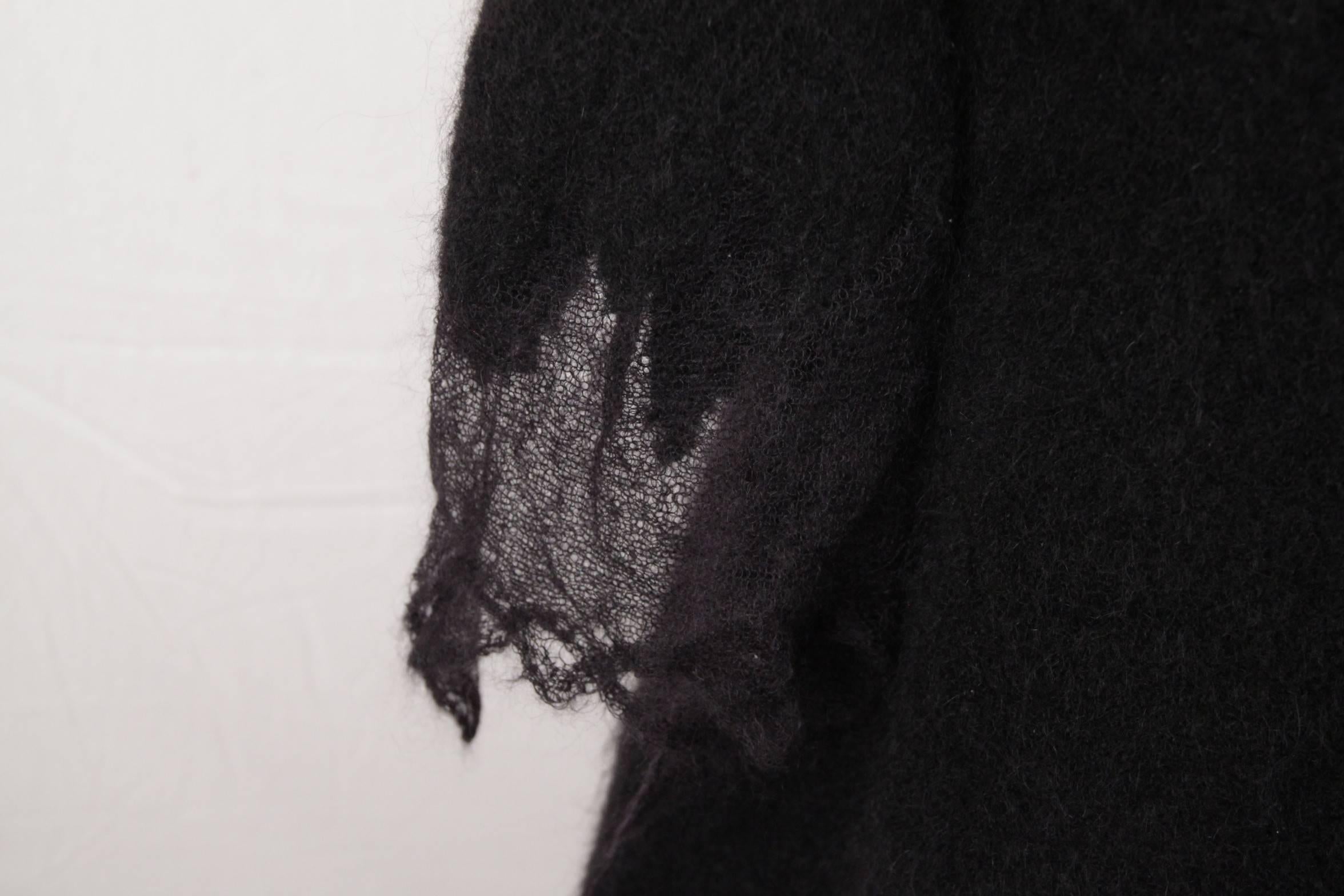 Women's CHANEL Black Mohair ASYMMETRICAL DRESS Long Sleeve FALL 2009