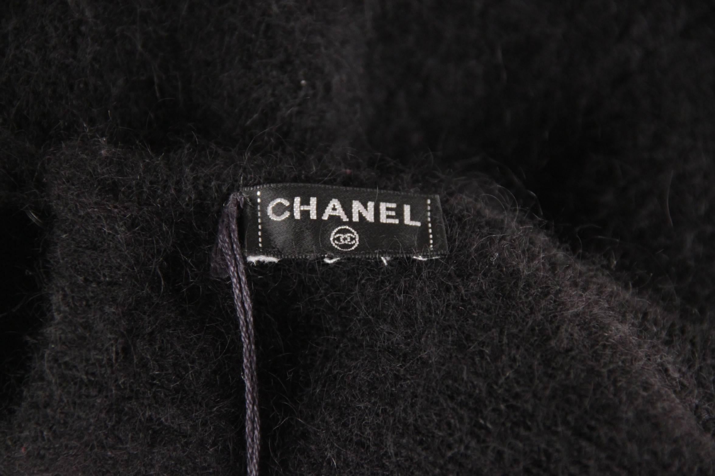 CHANEL Black Mohair ASYMMETRICAL DRESS Long Sleeve FALL 2009 3