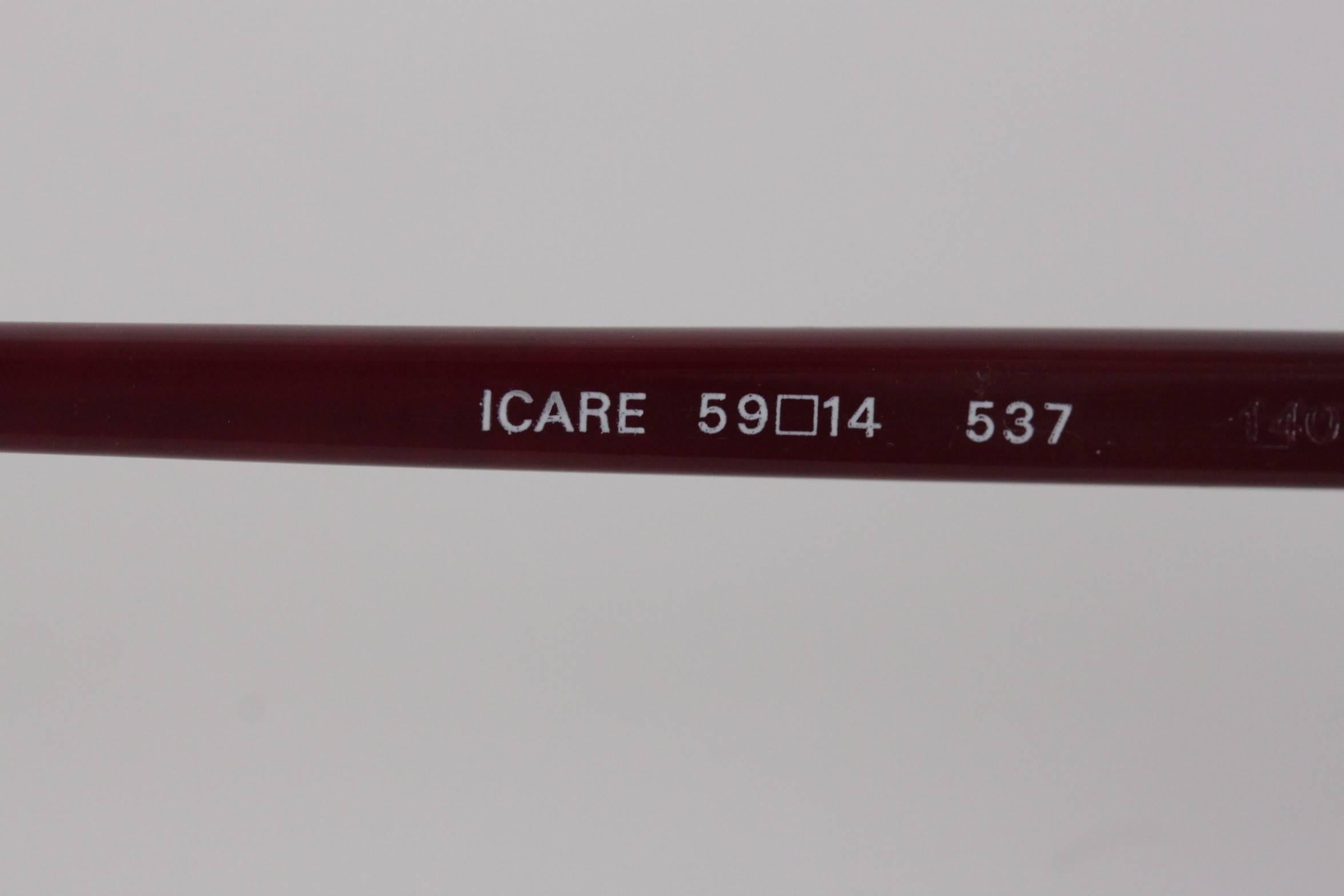 Gray YVES SAINT LAURENT Rare MINT Burgundy Unisex Sunglasses mod. ICARE 59mm