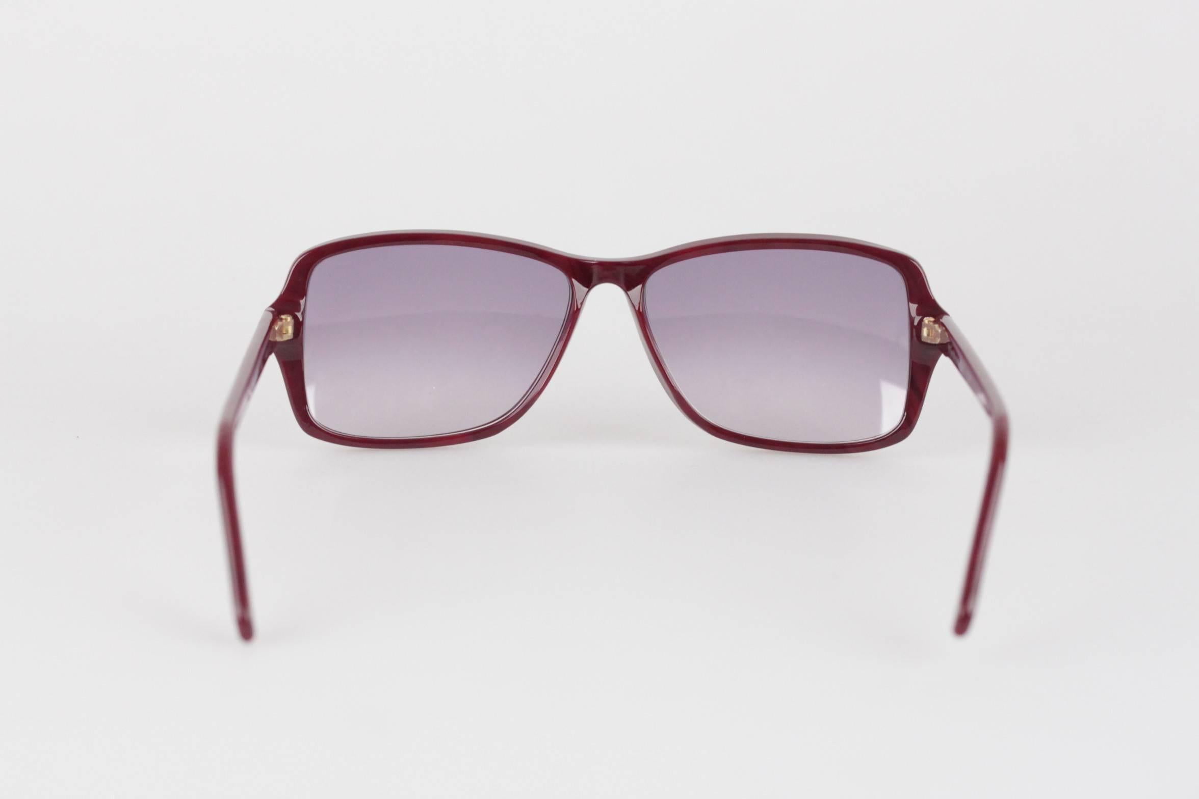 YVES SAINT LAURENT Rare MINT Burgundy Unisex Sunglasses mod. ICARE 59mm 2