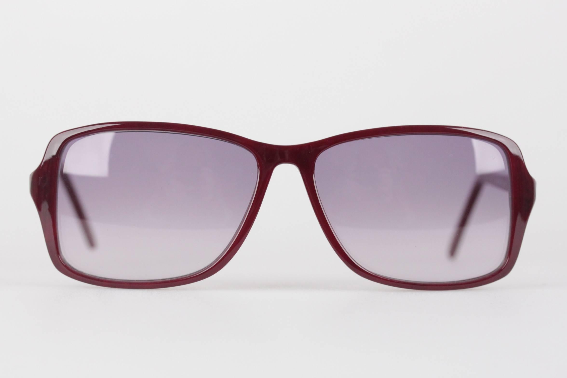 YVES SAINT LAURENT Rare MINT Burgundy Unisex Sunglasses mod. ICARE 59mm 3