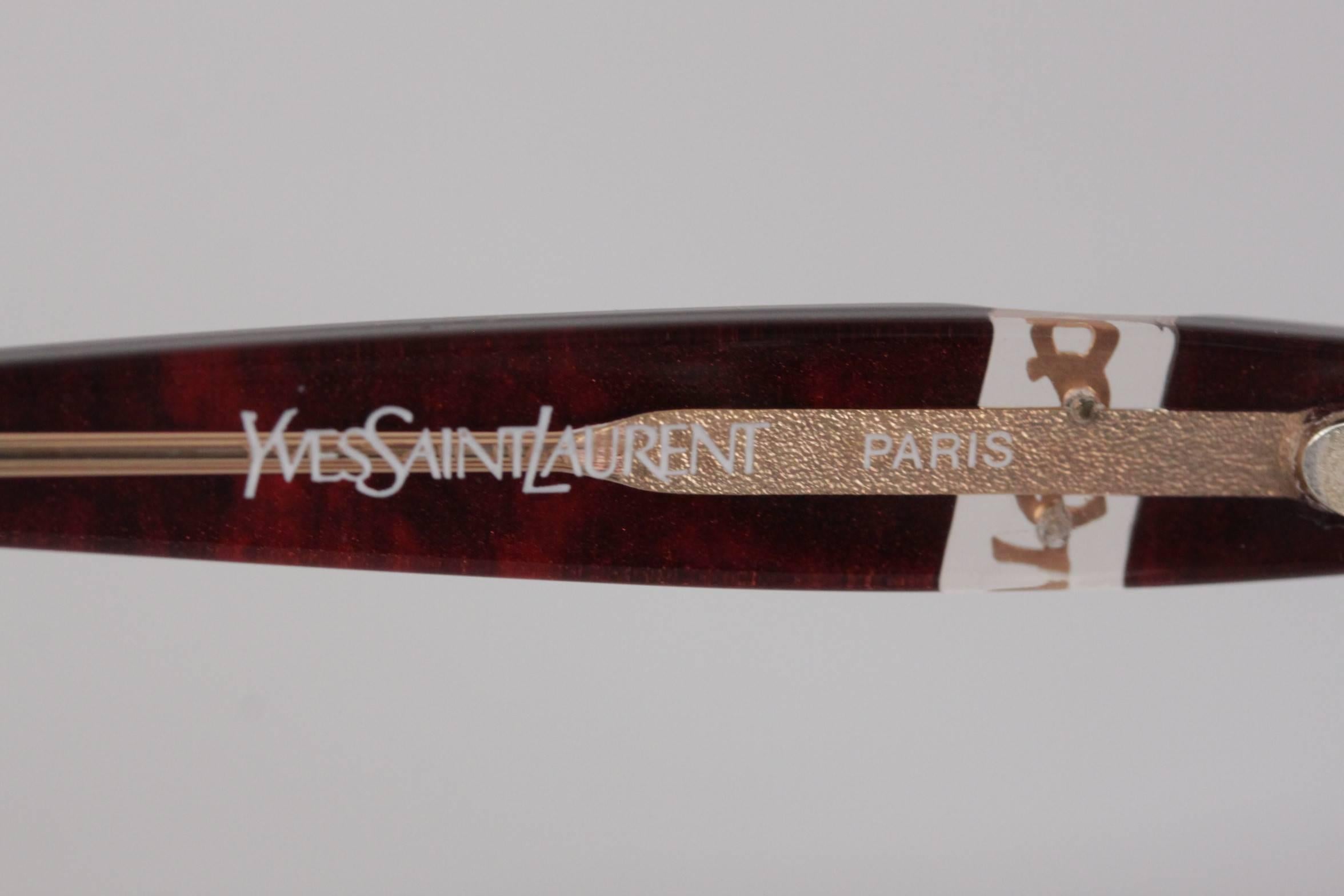YVES SAINT LAURENT Vintage MINT Marbled Handmade Sunglasses 8728 P 124 In New Condition In Rome, Rome