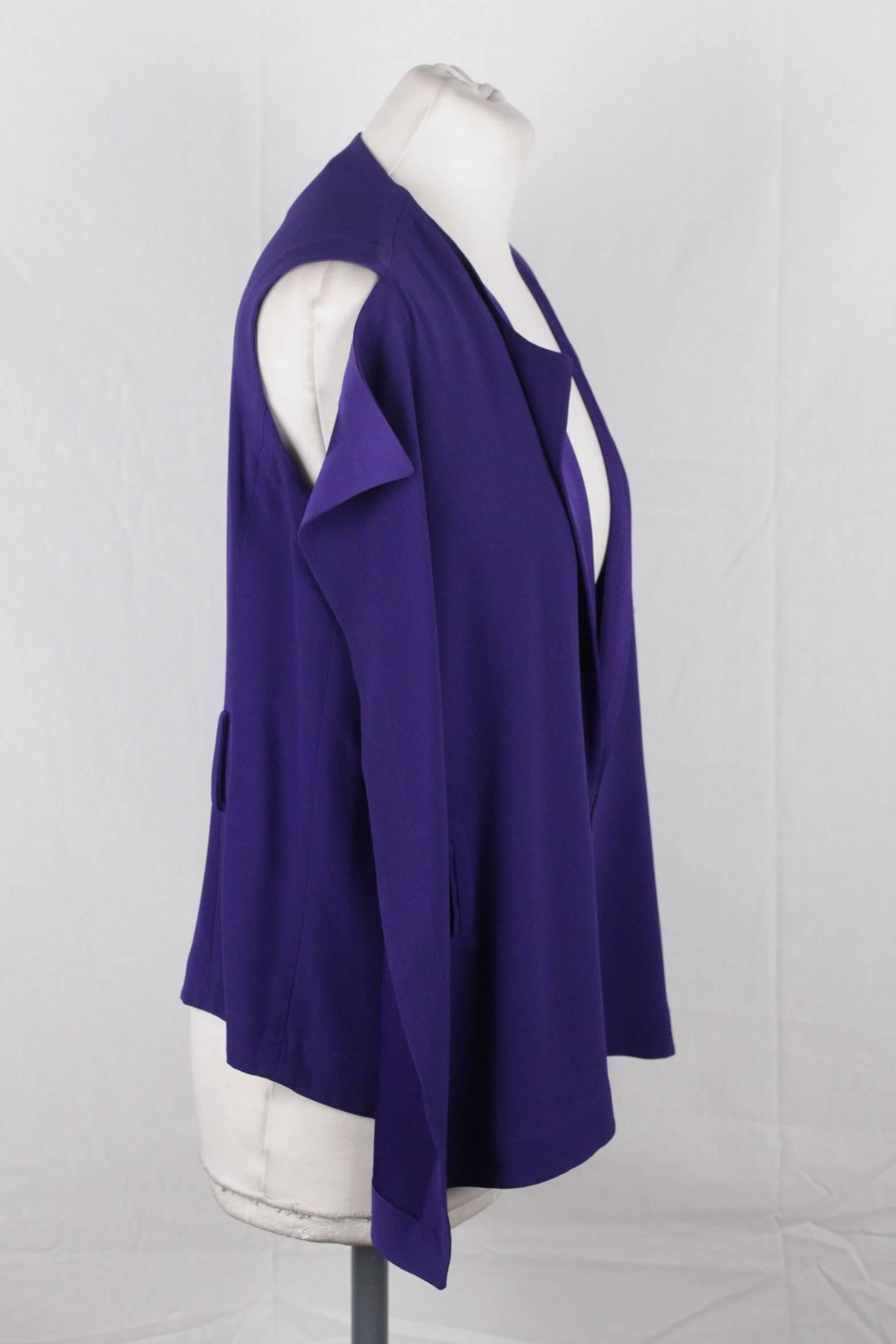 purple sleeveless blouse