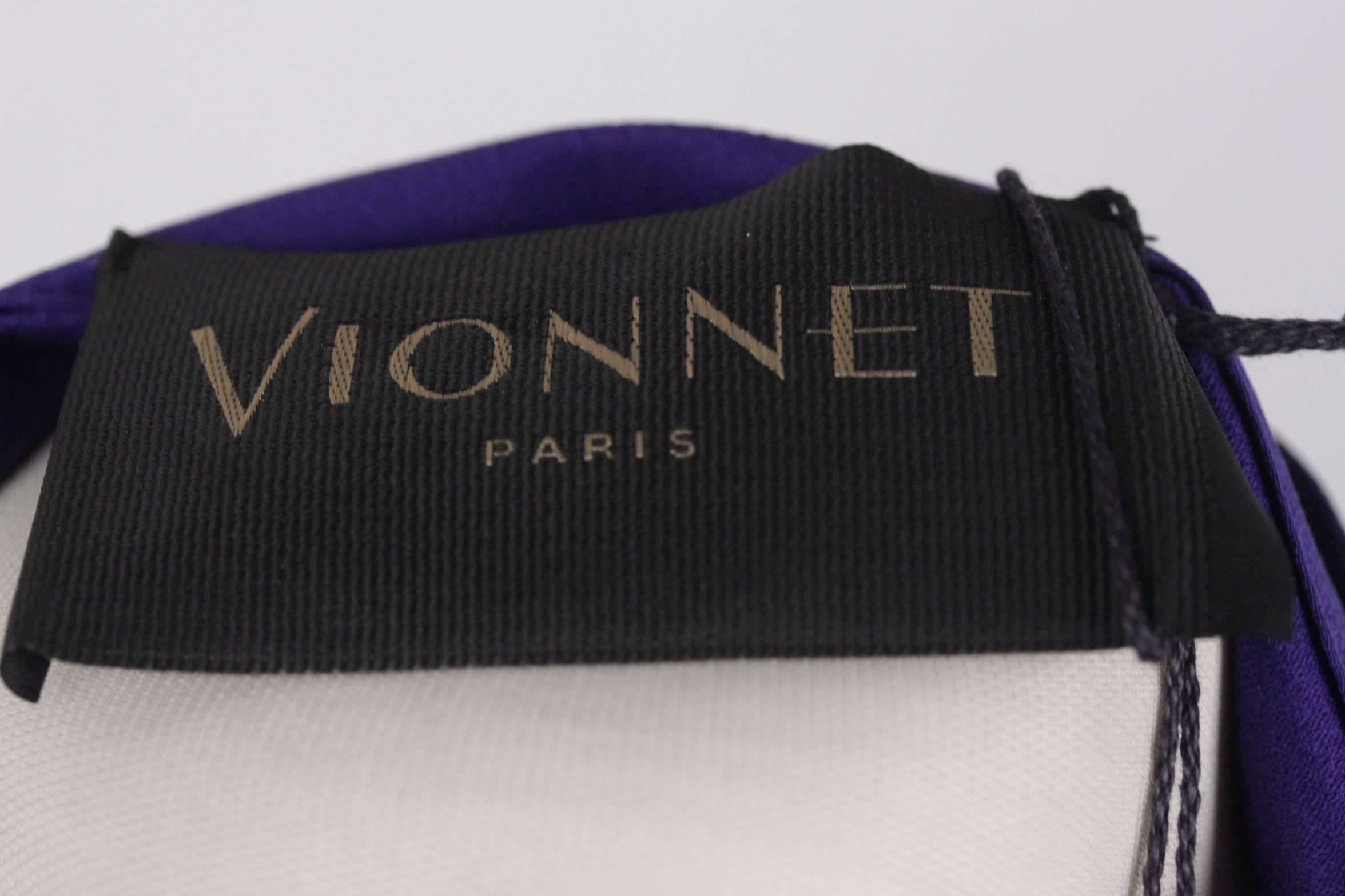 VIONNET Purple Silky Fabric SLEEVELESS BLOUSE Size 40 4