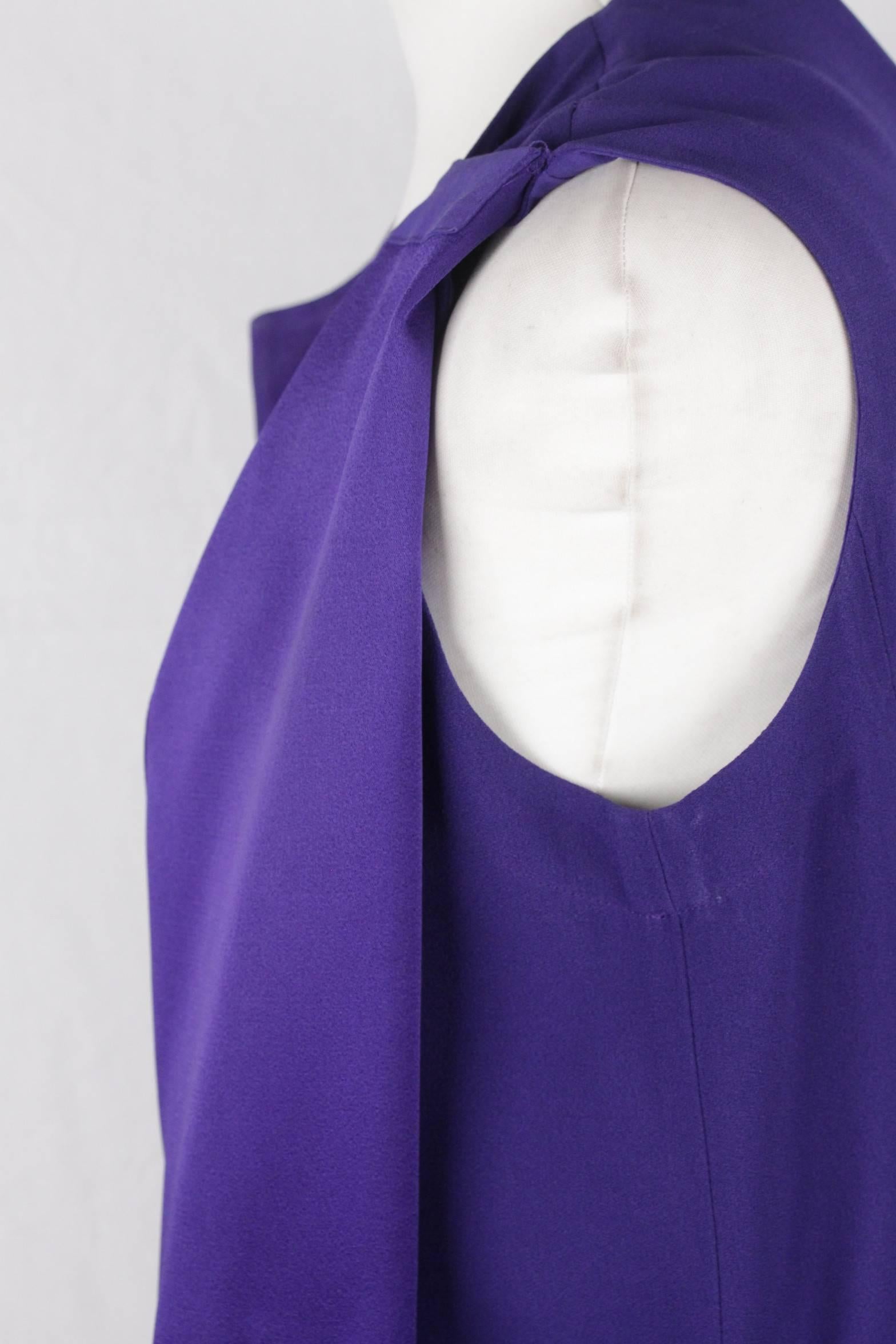 VIONNET Purple Silky Fabric SLEEVELESS BLOUSE Size 40 1