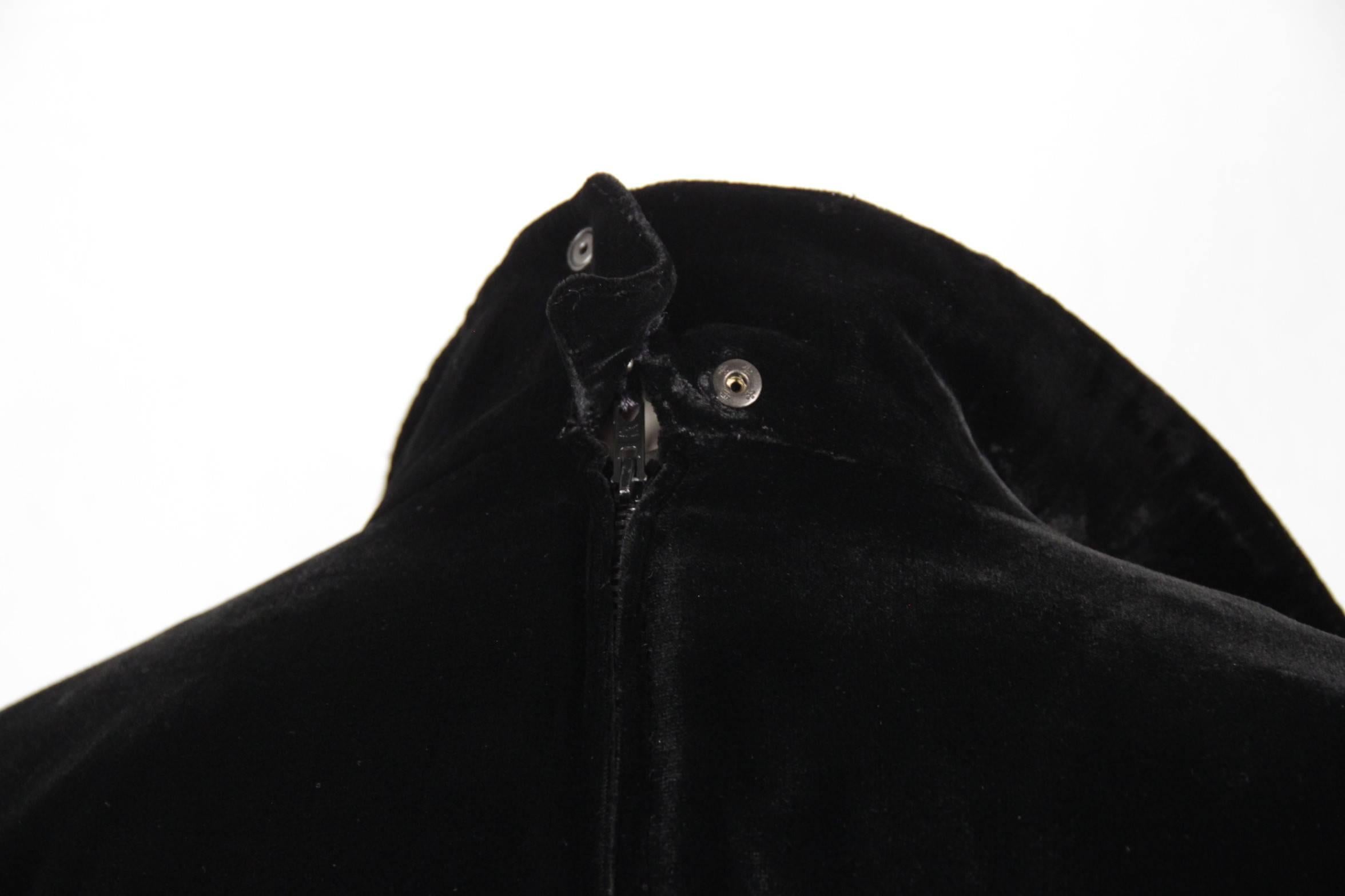 THIERRY MUGLER Vintage Black Velvet DRESS Long Sleeve SIZE 38 In Good Condition In Rome, Rome