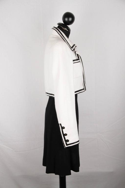 CHANEL Vintage S/S 1995 SKIRT SUIT Cropped JACKET and Mini SKIRT Size 36-38  For Sale at 1stDibs