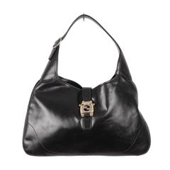 GUCCI Vintage Schwarzes Leder HOBO Jackie O Bouvier SHOULDER BAG HOBO