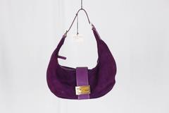 FENDI Purple Suede HALF MOON Hobo BAG Tote SHOULDER BAG