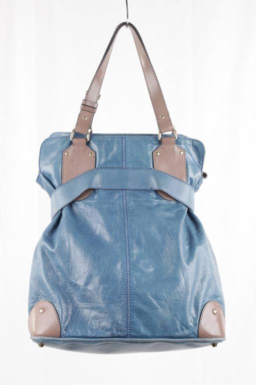 Chloe Turquoise and Taupe Leather Kerala Slouchy Tote Hand Bag For Sale ...