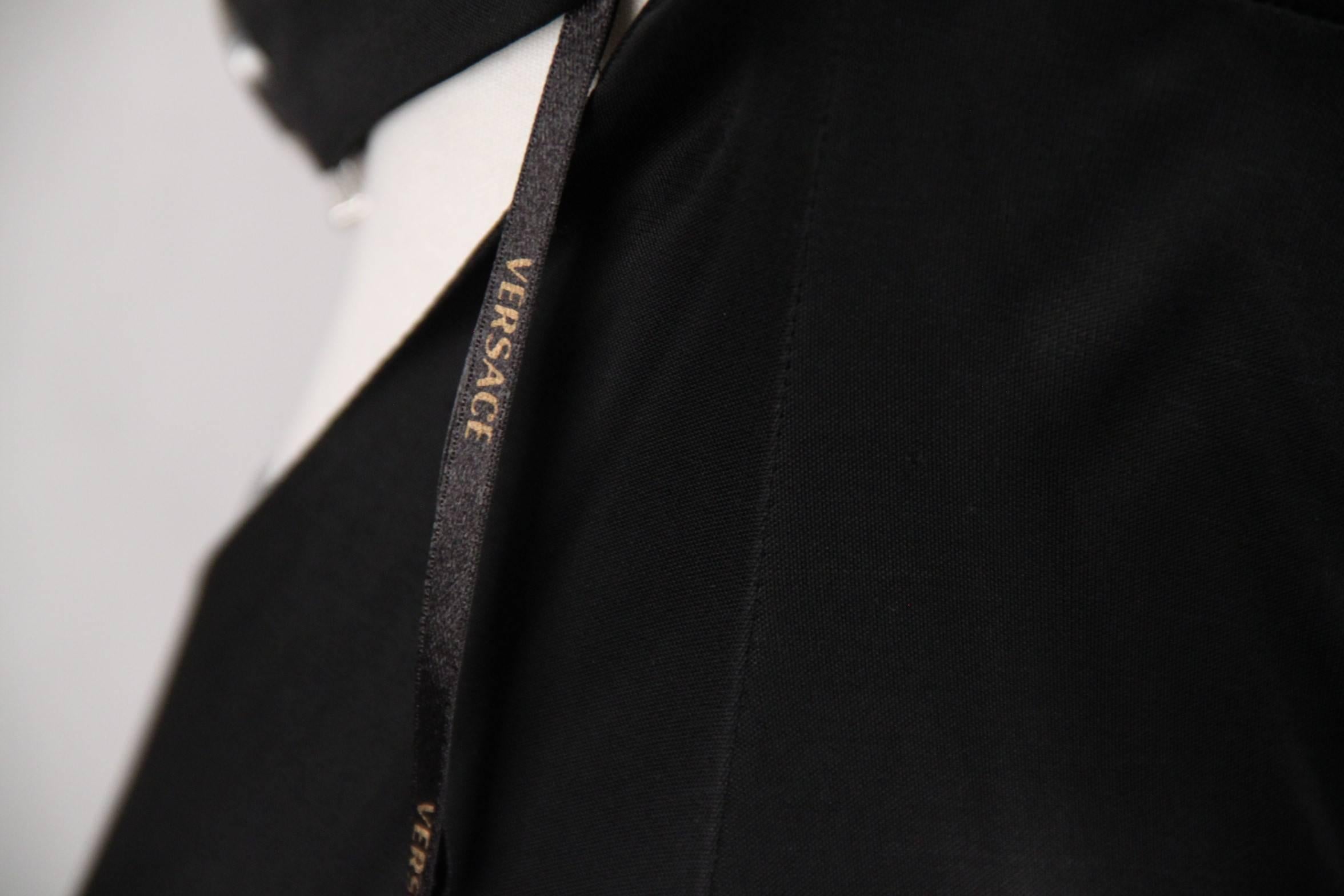 VERSACE Black Jersey HALTERNECK DRESS Size 42 3