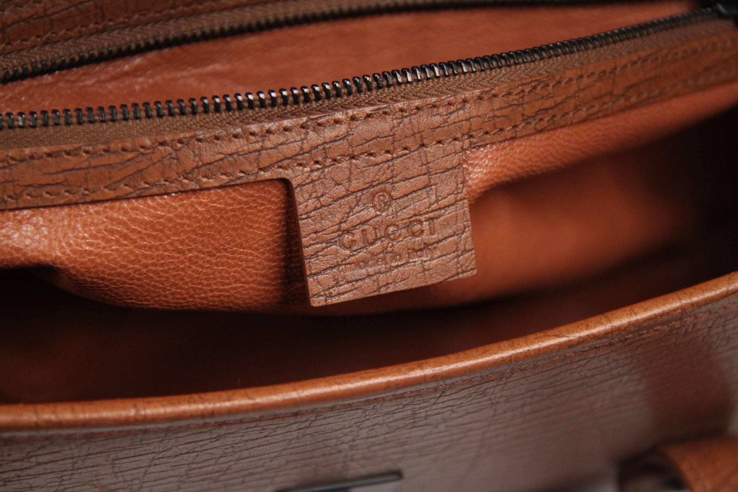 GUCCI Tan Leather BULLET BAG Handbag TOM FORD ERA Satchel w/ BAMBOO 1