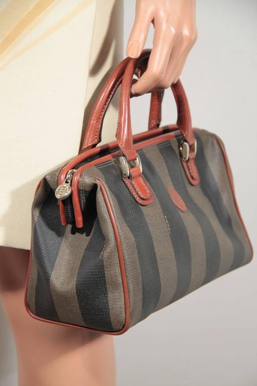 Vintage FENDI Striped Pequin Mini Boston Bag