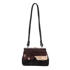 ROBERTA DI CAMERINO VINTAGE Tricolor Velvet SHOULDER BAG 2