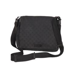 GUCCI Black GG Monogram Canvas MESSENGER BAG Crossbody