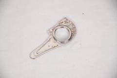 HERMES Vintage Silver Metal HORSE HEAD BOOKMARK Clip w/ LOUPE