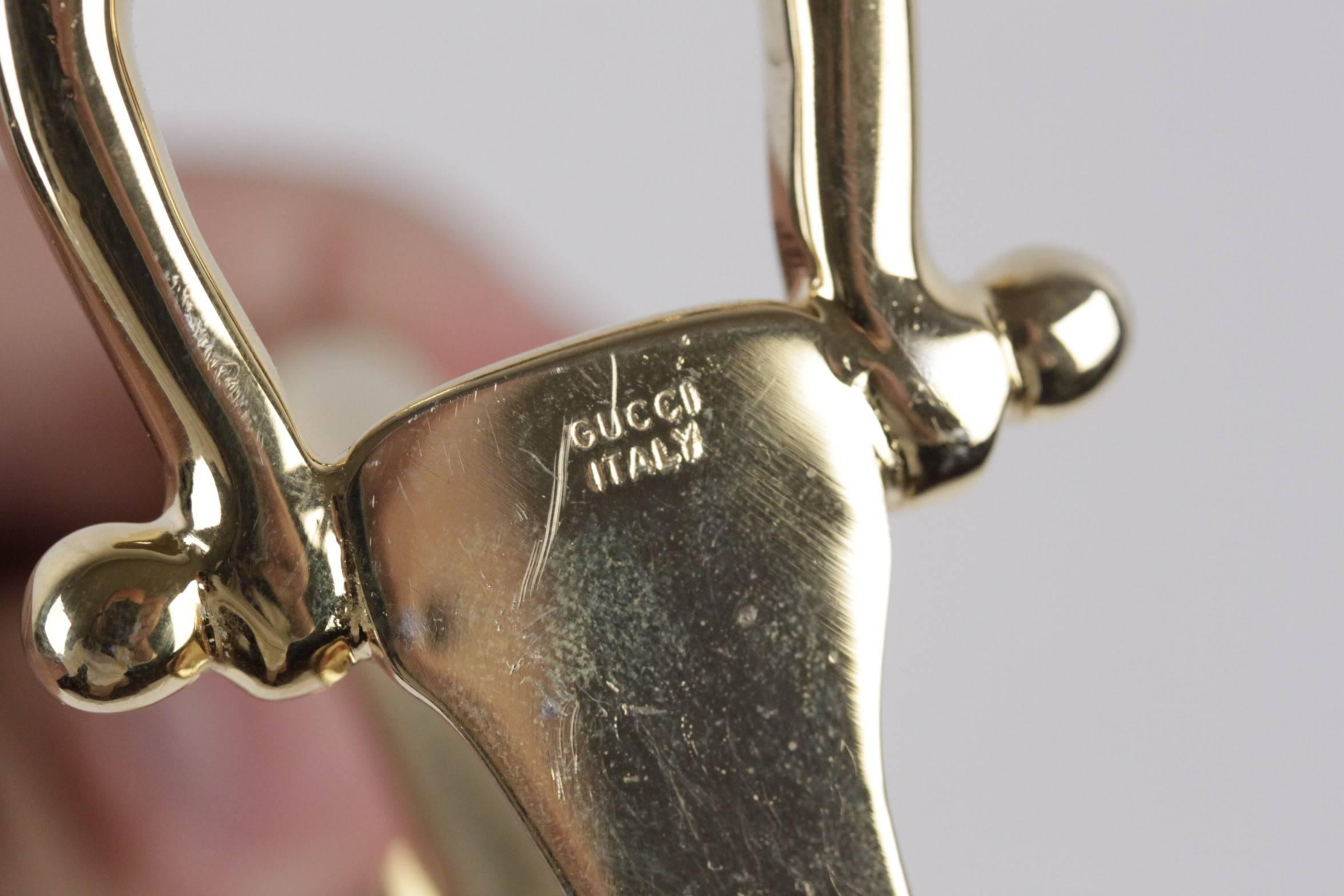 Women's or Men's GUCCI VINTAGE Gold Metal HORSEBIT CANDLESTICKS Candle Holder Set