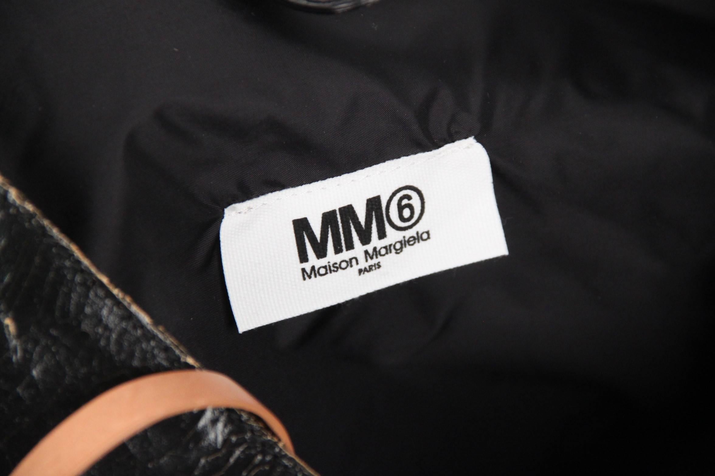MM6 MAISON MARGIELA Black Leather Slouchy TOTE BAG 1