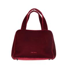 Authentic PRADA Red Burgundy Velvet FRAME BAG Handbag