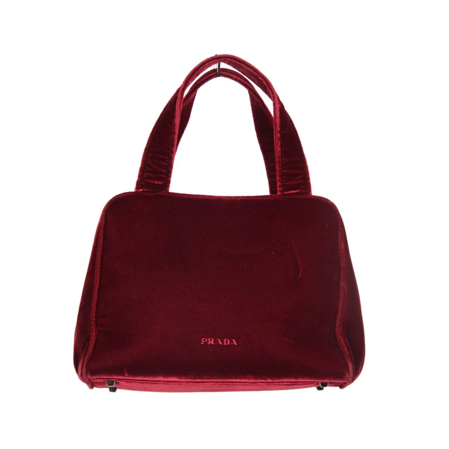 burgundy velvet bag